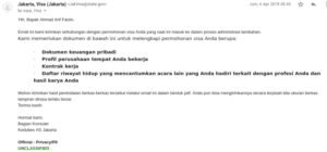 Contoh surat panggilan interview bahasa inggris