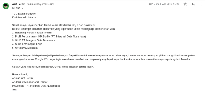 Surat interview bahasa inggris