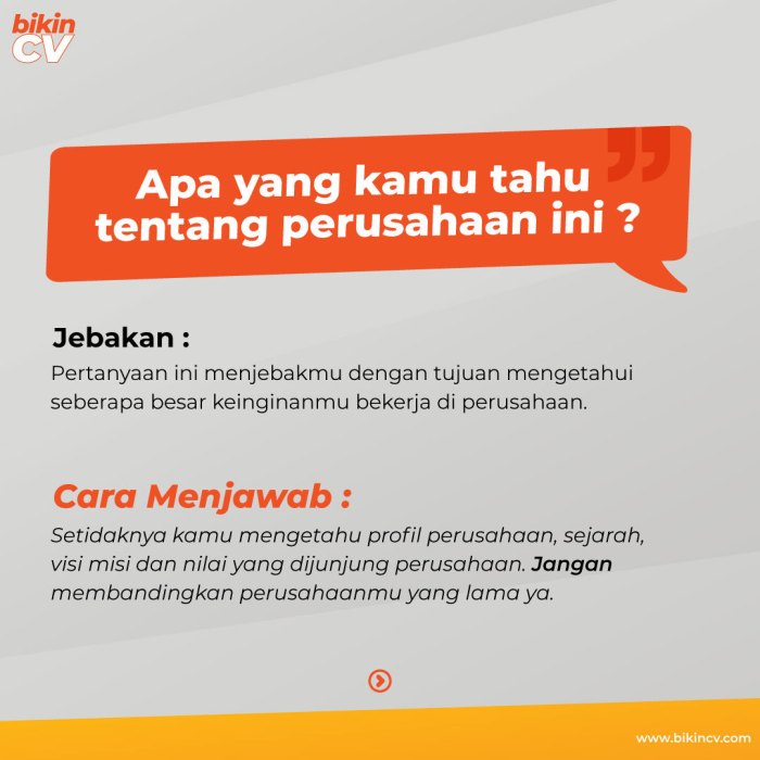 Contoh pertanyaan interview dan jawabannya