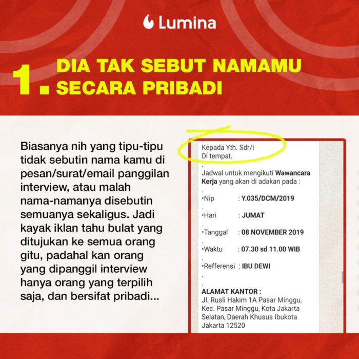 Contoh panggilan interview penipuan