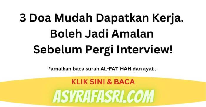 Doa sebelum interview kerja