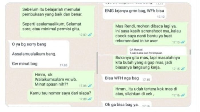 Cara menanyakan hasil interview lewat wa