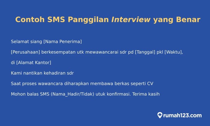 Contoh sms panggilan interview yang benar