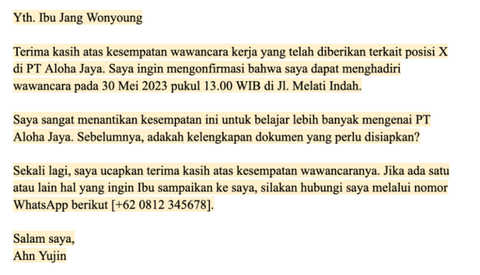 Cara membalas email untuk panggilan interview