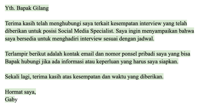 Cara menjawab email undangan interview