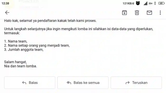 Balasan untuk panggilan interview