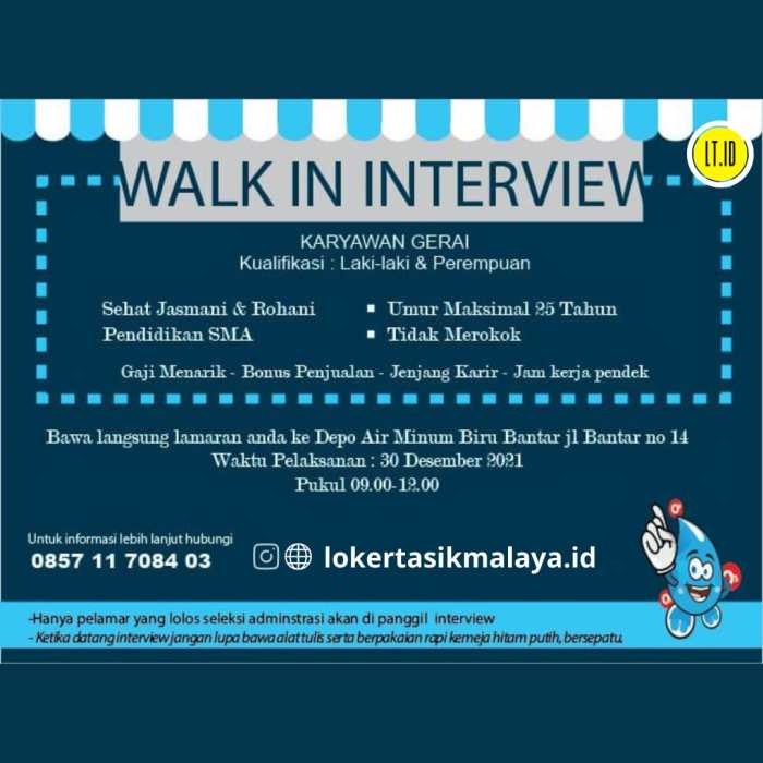 Loker walk interview hari ini