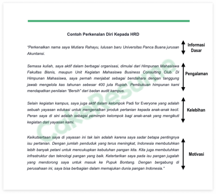 Contoh perkenalan diri saat interview