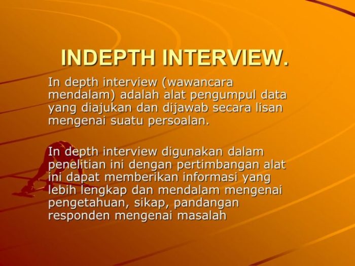 Indepth interview adalah